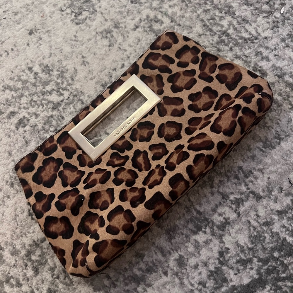 Michael Kors Collection leopard clutch
